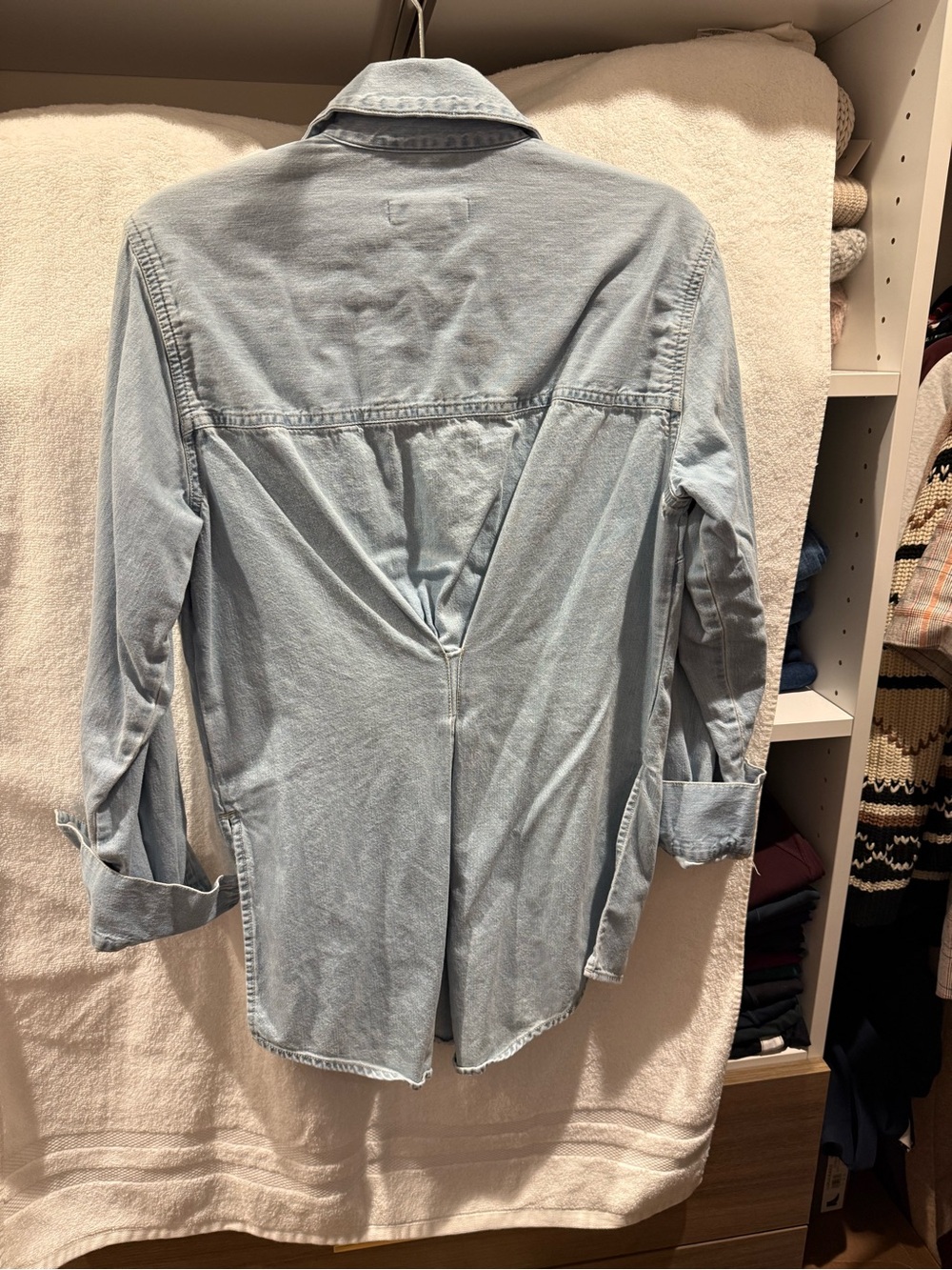 Veronica Beard Maya Chambray Button-Down Shirt in Sky - Picture 11 of 11
